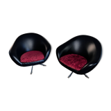 Pair of armchairs Egg 1960 skai black