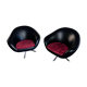 Paire de fauteuils Egg 1960 skai noir