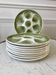 Set of 9 plates of green oysters moulin des loups 50s