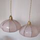 Duo de suspensions en Verre de Clichy rose