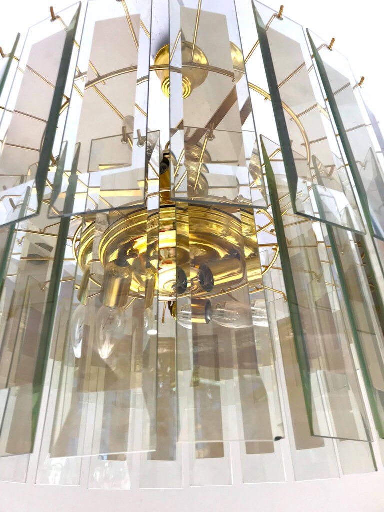 Chandelier frame Fontana Arte Murano 1970 Crystal