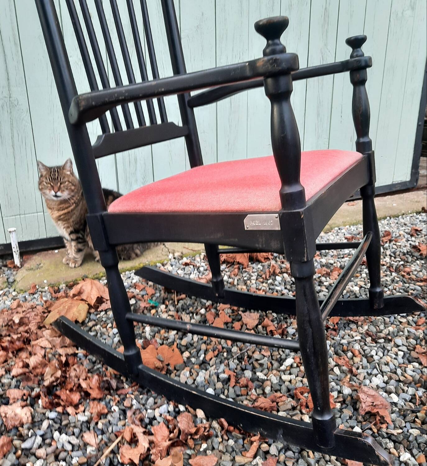 Wooden rocking chair / Fabric year 1967