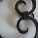 Real wrought iron wall sconce assembled and uns welded, porcelain and brass sleeves -1930/40