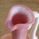 Pink and white opaline ewer