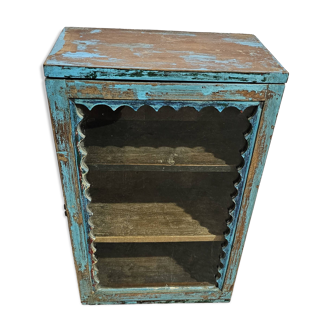 Blue Burmese teak display case