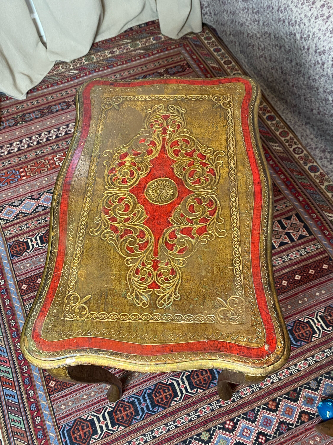 Florentine wooden side table