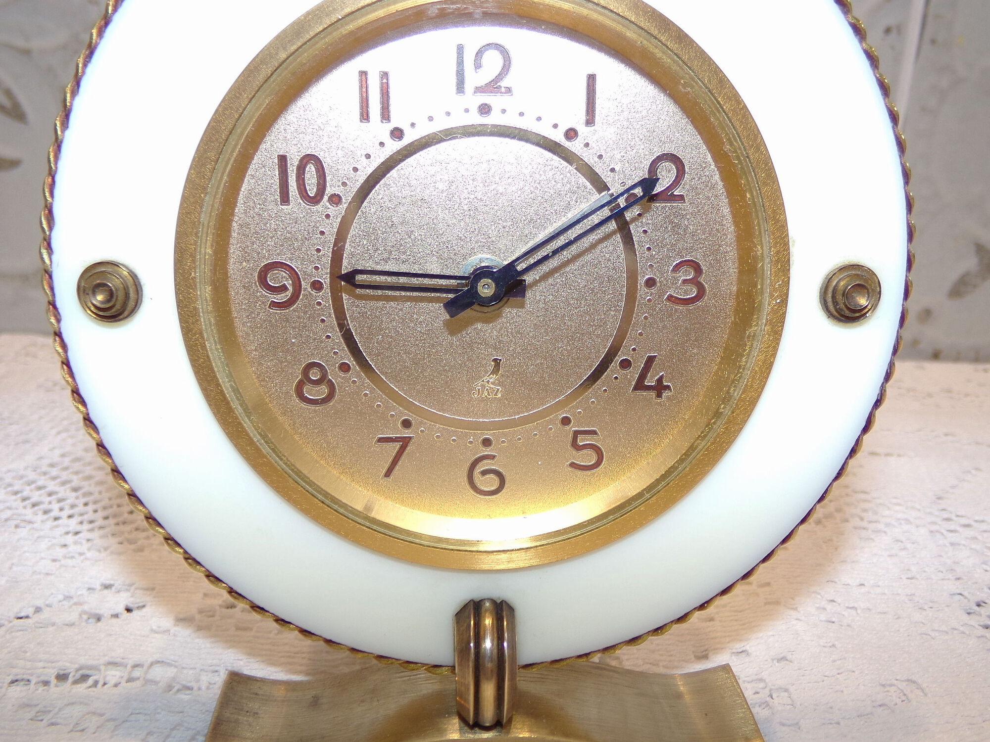 FRANCE 1950 - Charming little Vintage JAZ Alarm Clock - Torsic Cristaglas