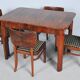 Art Deco Dining Set in Beech, Spruce and Walnut Veneer, Czech, 1920s, Set of 5