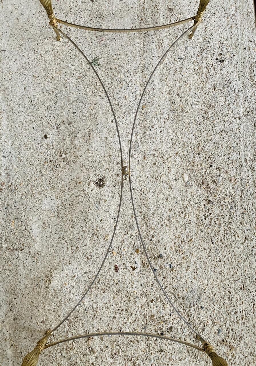 Coffee table in green marble and brass circa 50/60