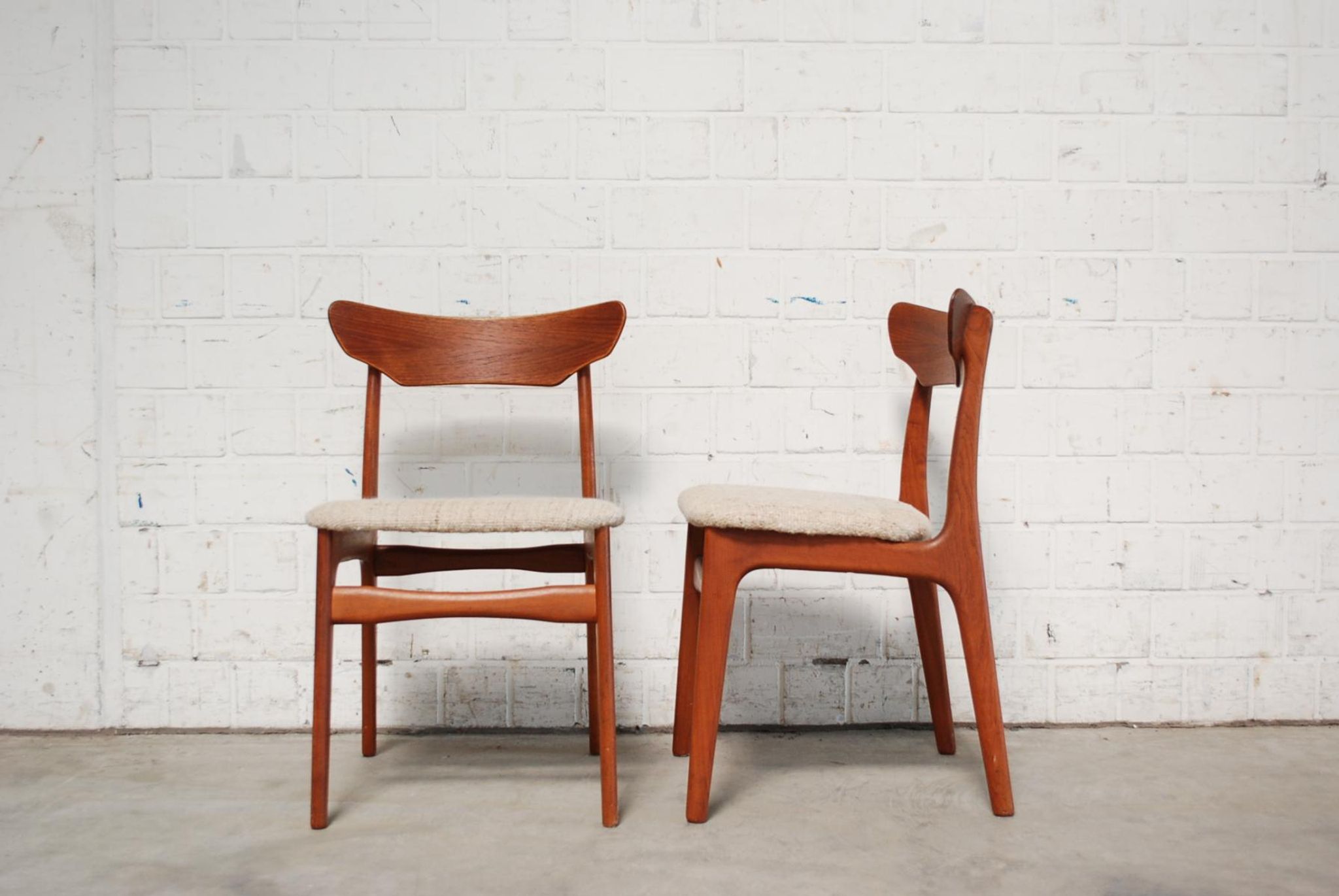 Set of teak and oak chairs by Schiønning & Elgaard 1960