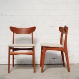 Set of teak and oak chairs by Schiønning & Elgaard 1960