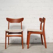 Set of teak and oak chairs by Schiønning & Elgaard 1960