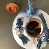 Glazed terracotta teapot