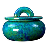 Paul milet (1870-1950) sèvres, turquoise blue bonbonnière, art deco period