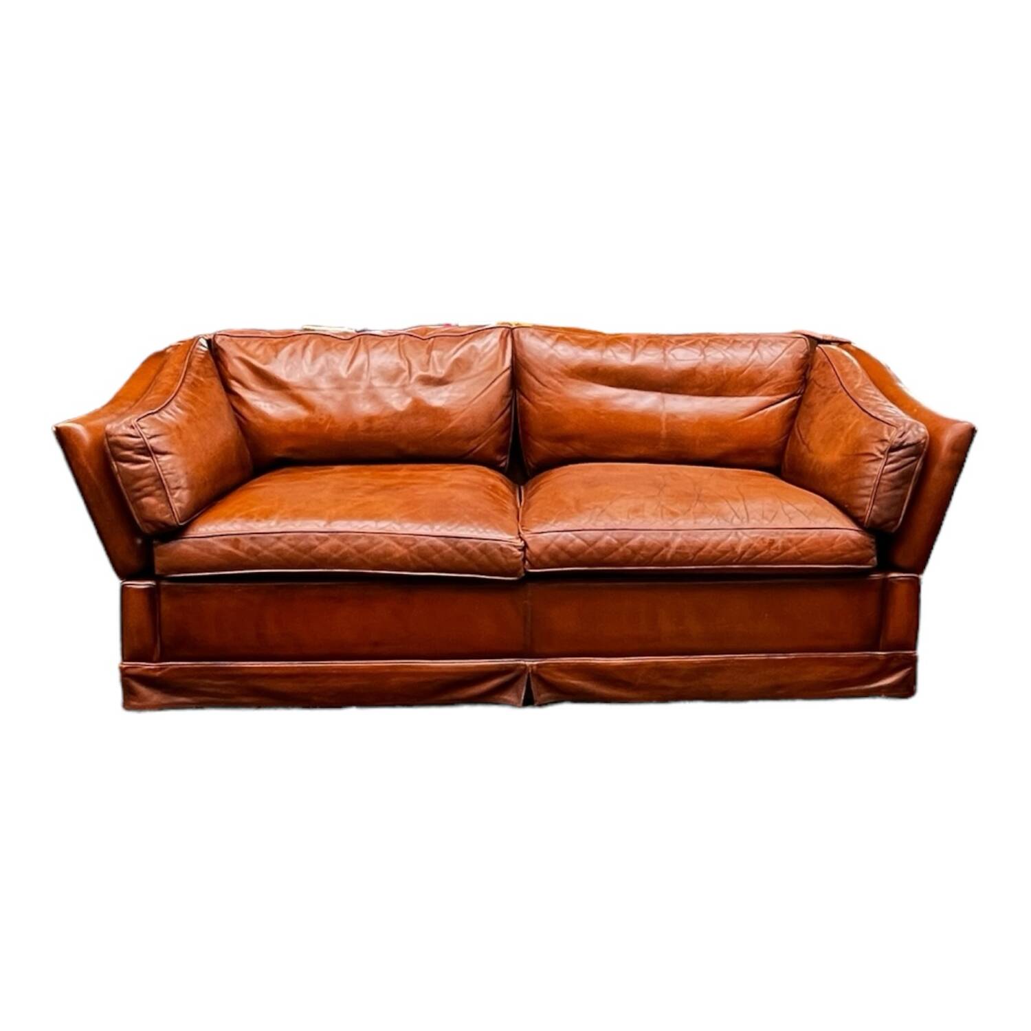 Canapé confortable en cuir véritable avec pieds de support