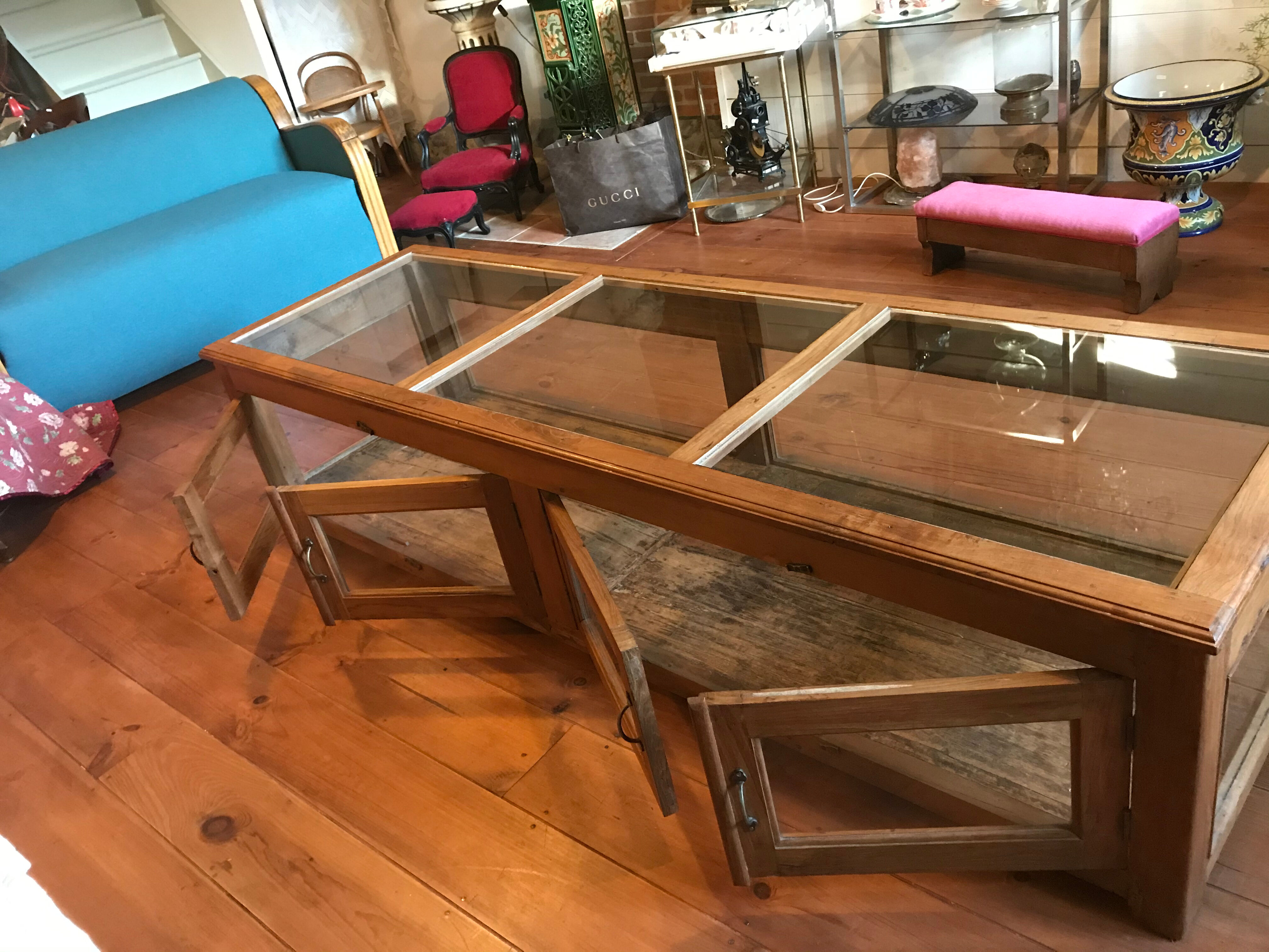 Furniture showcase wood and glass