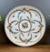 Old porcelain plate – golden floral decoration – with box