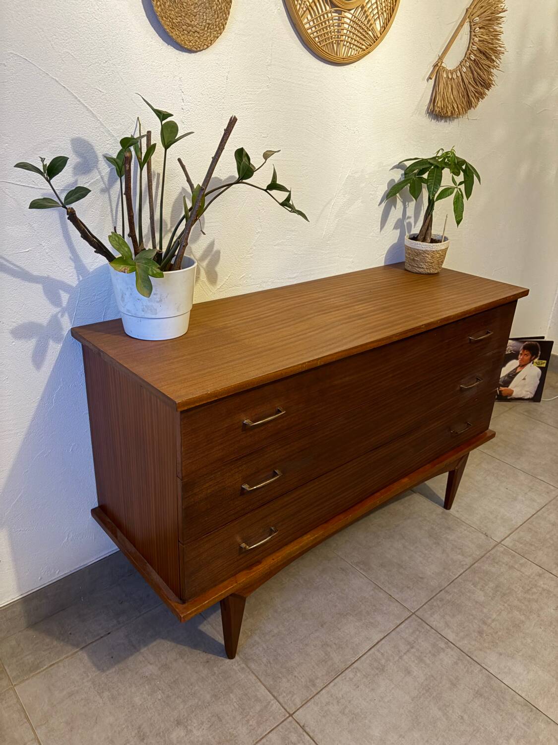 Long vintage teak sideboard