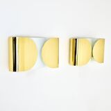 Pair of gilded Foglio wall lights by Tobia & Afra Scarpa for Flos, 1960s