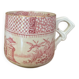 Terre de Fer Cup Lunéville decoration Lace color pink / burgundy