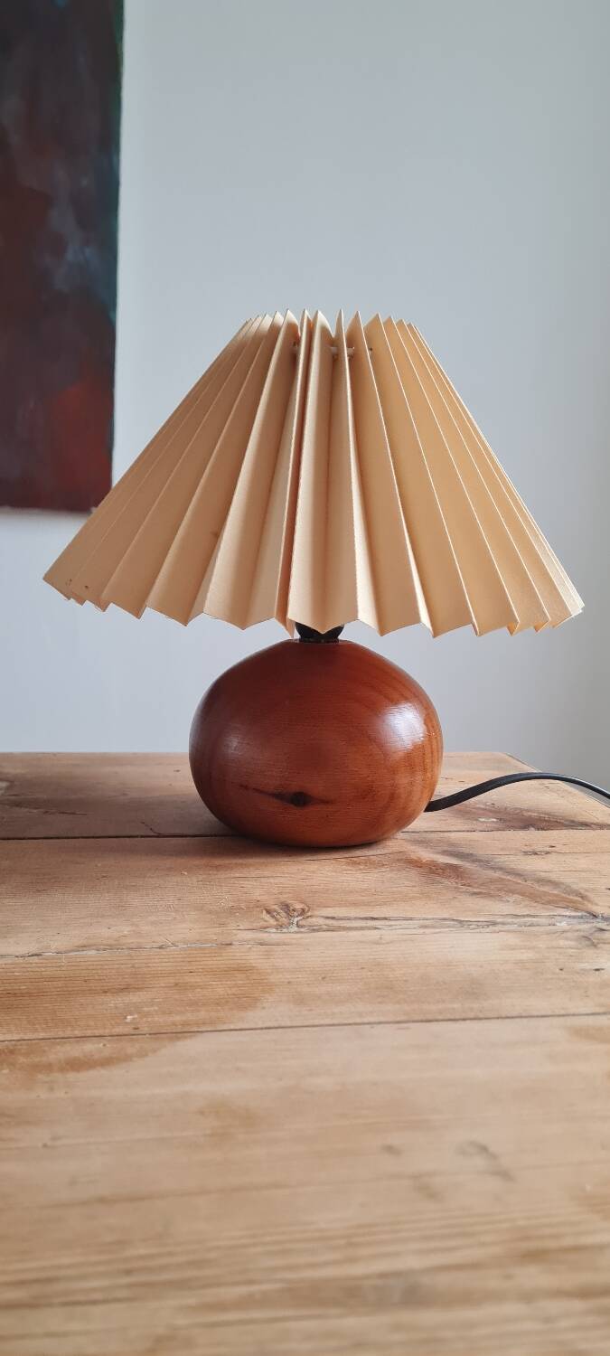 Walnut wood ball lamp