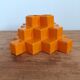 Pyramid vase in orange ceramic by Makio Hasuike for Gabbianelli, 1970