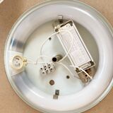 Vintage space age ceiling lamp, plastic striped shade
