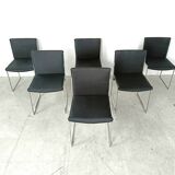 Chaises à repas italiennes vintage chromées, 1970