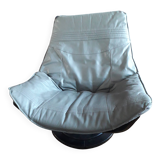 Fauteuil vintage suédois en cuir signé Nelo