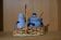 Alsatian blue stoneware salt and pepper shaker set.