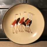 Hollow plate Japan ACF porcelain circled brass decorated with cranes