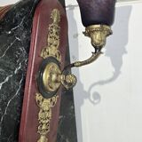 Large bronze and glass paste wall light.