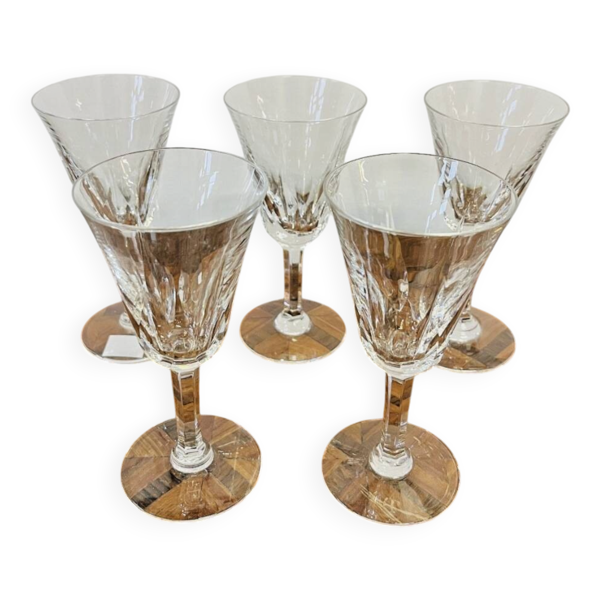 5 Saint-Louis crystal white wine glasses – Cerdagne pattern