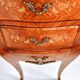 Mid-century French Louis XV style bedside tables with marble tops and floral marquetry, 1940s, set of 2