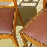 Art Deco bridge chair and 2 matching chairs