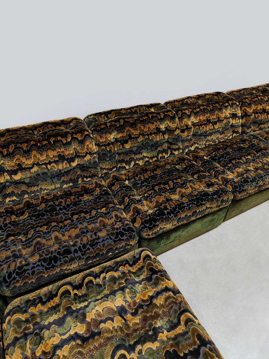 Vintage modular sofa Laauser 'Jungle green'