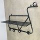 Wall-mounted coat rack/wardrobe from the 1950s, wrought iron and rigidule.