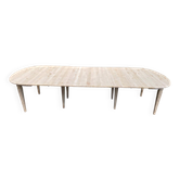 Large stripped solid alder dining table 350 cm banquet for 16 covers.