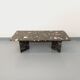 Vintage rectangular coffee table in black marble and smoked glass from the 1970s.