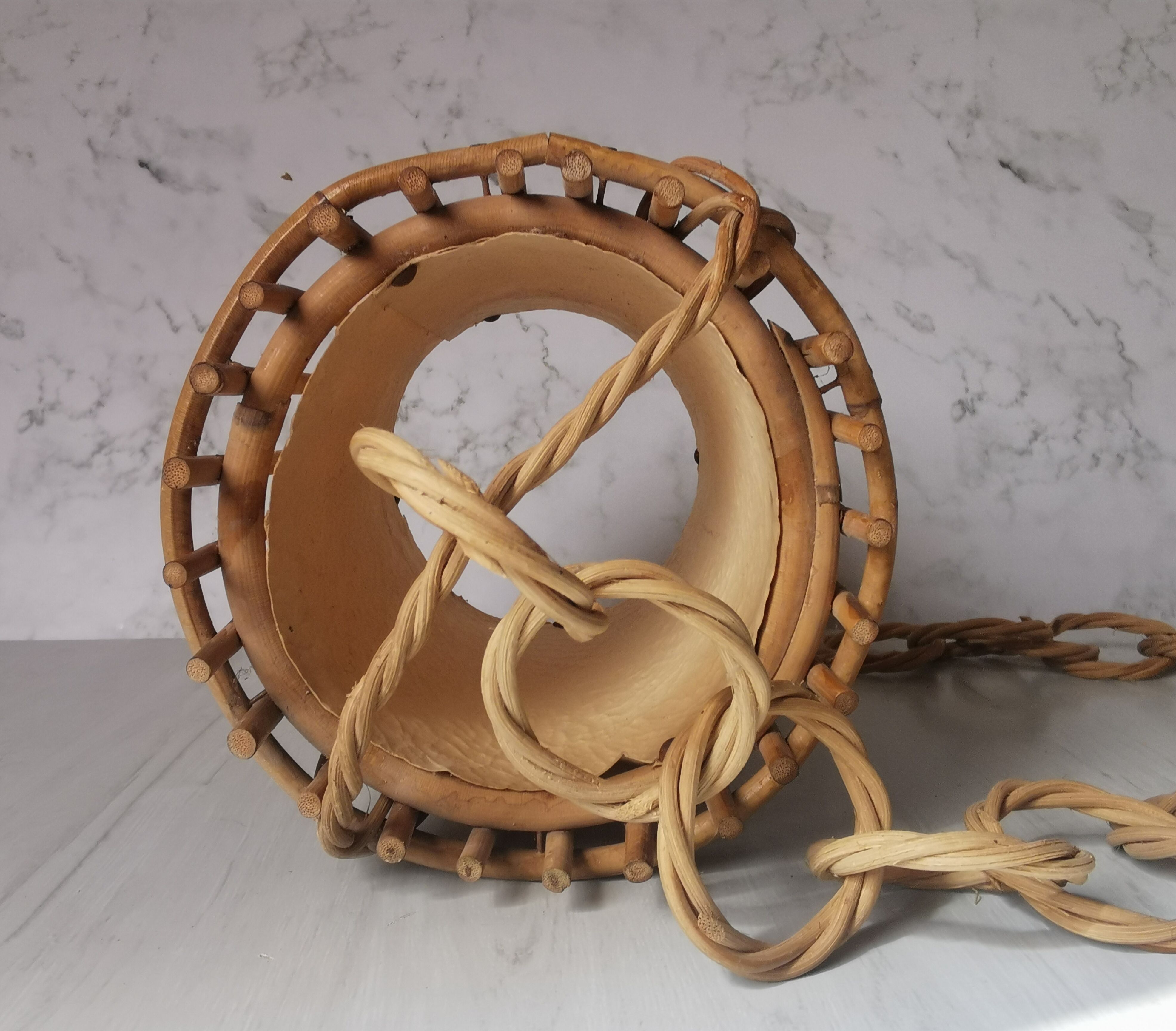 Vintage bamboo and rattan suspension