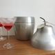 LARGE PEAR OR QUINCE IN BRUSHED ALUMINUM ICE BUCKET MADE IN ITALY AROUND 1970