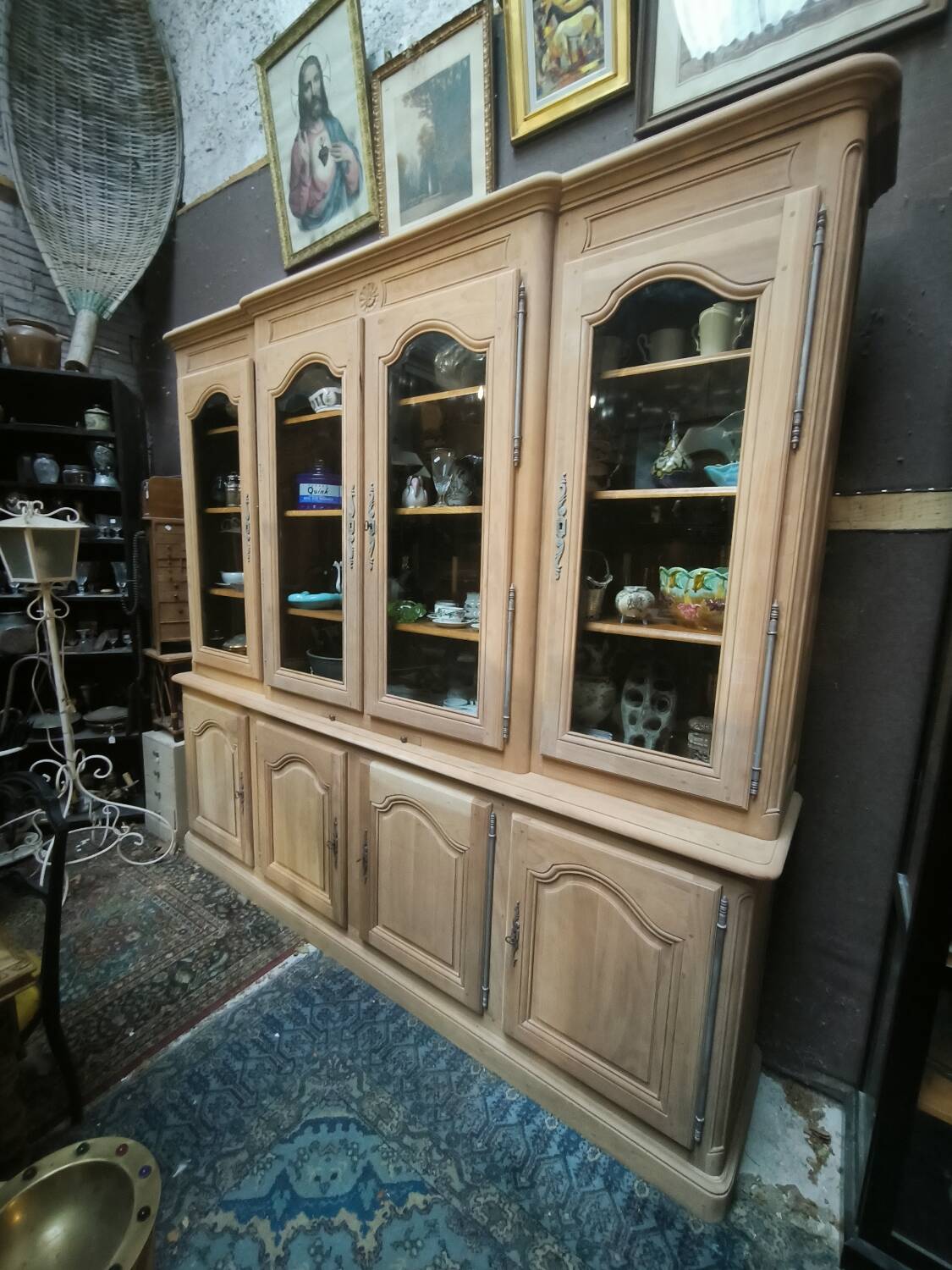 Bookcase in solid cherry and ash wood