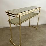 Old golden brass console Italian design Milo Baughman for Morex 1970s vintage