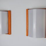 Pair of pine and methacrylate wall lights, spain 1980
