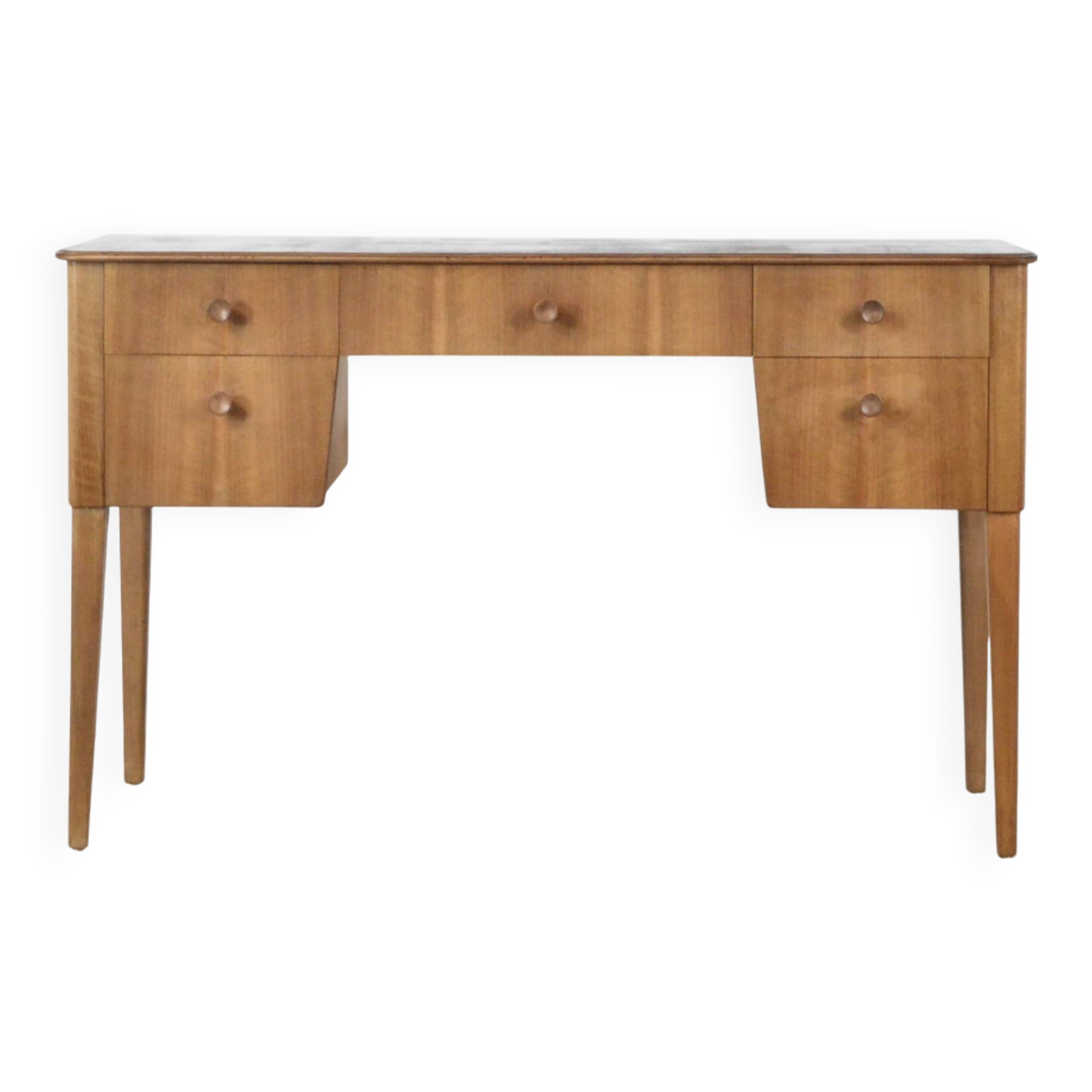 Midcentury Gordon Russell Walnut And Beech Desk / Console Table. Vintage Mo