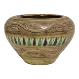 Old vase in oriental ceramics. Pottery of Nabeul. Signed.