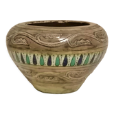 Ancien vase en céramique orientale. Poterie de Nabeul. Signé.