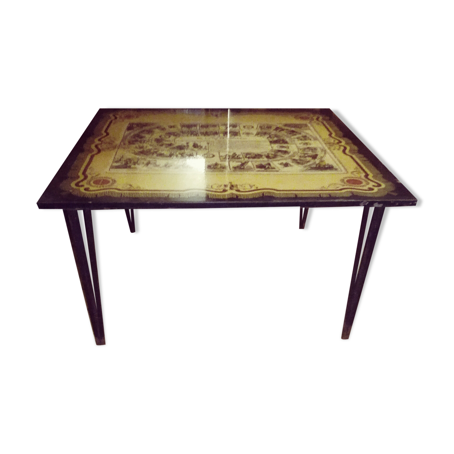 Coffee table, game of the goose, the life of Napoleon