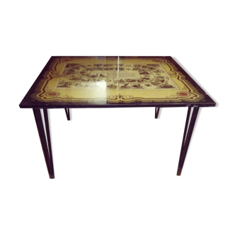 Coffee table, game of the goose, the life of Napoleon