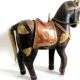 Indian horse wood copper and gilded brass